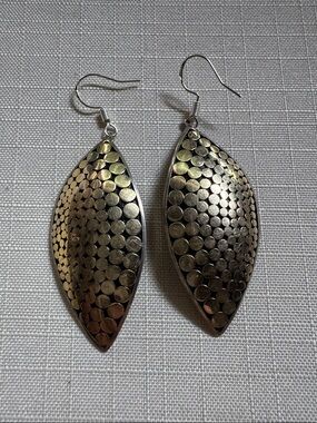 Kathy Kamei Silver and Gold Drop Earrings